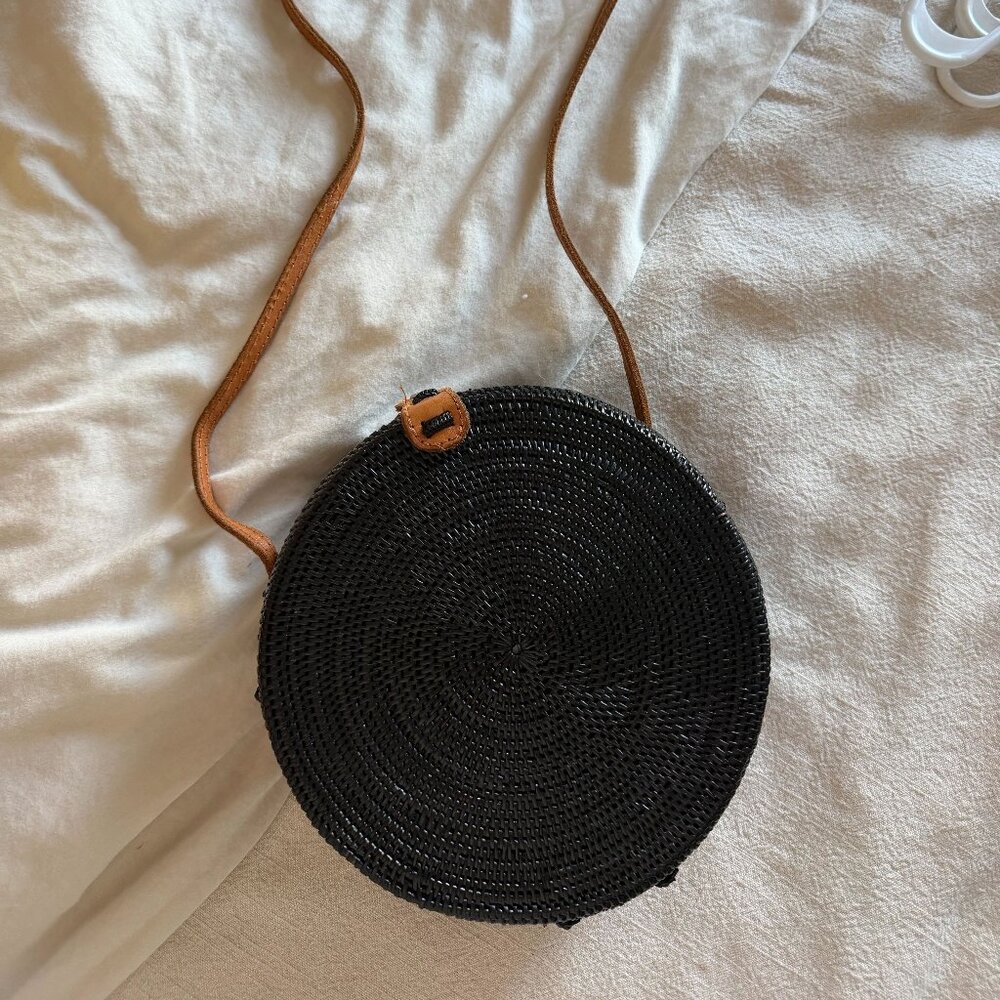 FAITHFULL THE BRAND BLACK WOVEN BACK WITH LEATHER STRAP